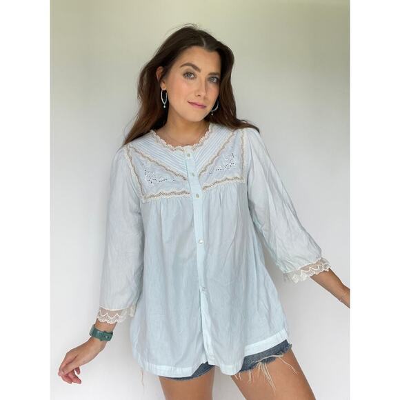 Barbizon Light Blue Vintage Nightgown Bed Jacket Peignoir Sleepwear - Picture 1 of 10